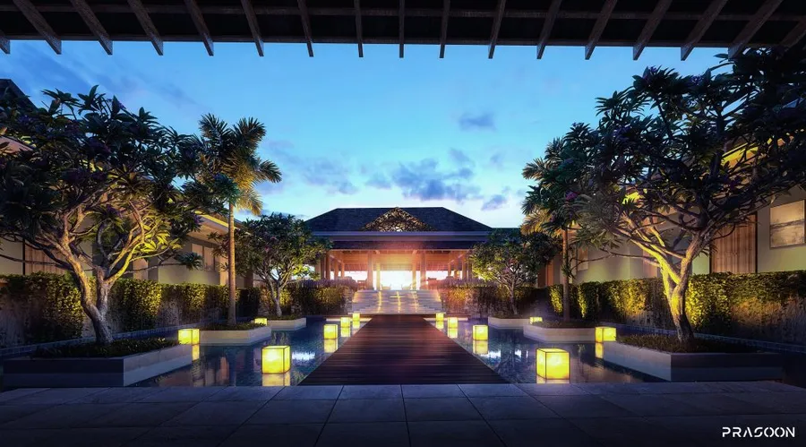 Anichi Resort & Spa at dusk, an Autograph Collection resort on Picard Beach, Dominica